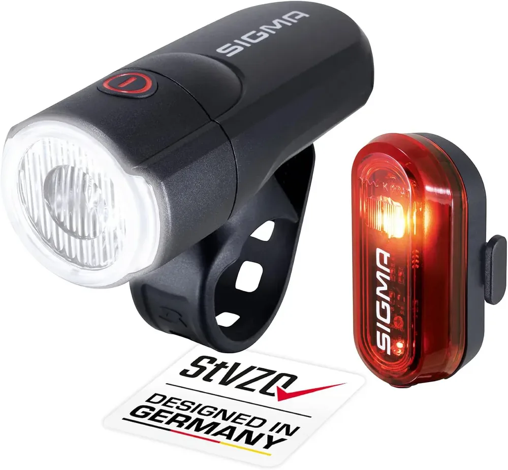 Sigma Aura 30 i Curve, zestaw lampek rowerowych na baterie